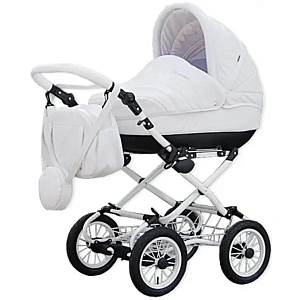 Детская коляска Esperanza Victoria Leatherette кожа 2 в 1 Цвет рамы - Белый - Маленькие колеса