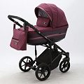 Детская коляска Adamex Rimini 2 в 1 (RI89 Бордов+сливовая кожа+т.сирень отделка
						
					) — Фото