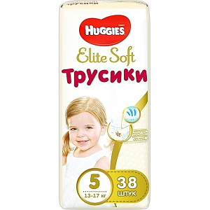 Детские трусики-подгузники Huggies Elite Soft 5, 12-17 кг, 38 штук