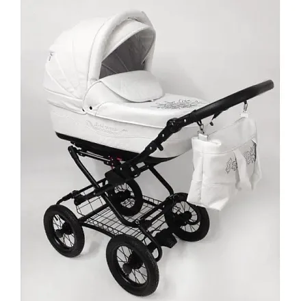 Детская коляска Esperanza Classic Leatherette 2 в 1 кожа Цвет рамы - Черный Маленькие колеса