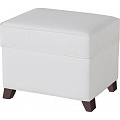 Пуфик с ящиком Micuna Foot Rest (White Leatherette / Ножки Chocolate) — Фото