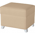 Пуфик с ящиком Micuna Foot Rest (Beige Leatherette / Ножки White) — Фото
