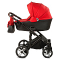 Детская коляска Nuovita Carro Sport 2 в 1, ткань+эко-кожа (Rosso nero/Крассно-черный
						
					) — Фото