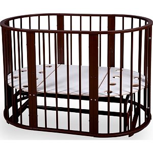 Детская кроватка-трансформер Nastella Овальная Baby Molly 7 в 1, поперечный маятник