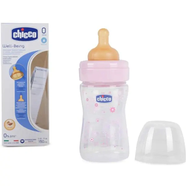 Бутылочка Chicco Well-Being Boy / Girl Чико Велл-Биинг Бой / Герл 150 мл, 0 мес.+, лат. соска, РР фото 4