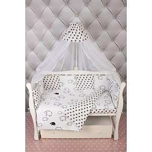 Комплект Premium в кроватку AmaroBaby Home Elite, 19 предметов (7+12 бортиков), поплин/бязь