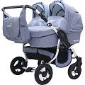 Детская коляска для двойни BartPlast Fenix Duo Prime 2 в 1 (04 Светло-Синий Джинс
						
					) — Фото