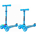 Трехколесный самокат Y-Scoo RT Trio Diamond 120 Kaleidoscope со светящейся платформой (Blue) — Фото