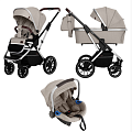 Детская коляска Carrello Aurora CRL-6502/2 3 в 1 с нерегулируемой ручкой (Almond Beige
						
					) — Фото