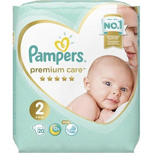 Детские подгузники Pampers Premium Care 2, 4-8 кг, 20 штук