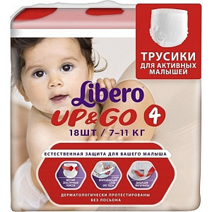Детские трусики Libero Up&Go 4 Maxi, 7-11 кг, 18 штук