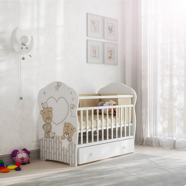 Детская кроватка ВДК Forever friends, маятник/ящик фото 2