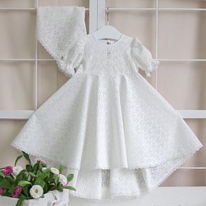 Крестильный комплект для девочки Makkaroni Kids Ольга (2 предмета)