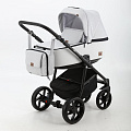 Детская коляска BeBe-Mobile Gusto 3 в 1, ткань+эко-кожа (GU20 Светло-серый - Светло-серая перфорированная кожа
						
					) — Фото