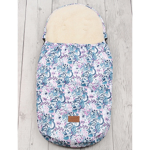 Универсальный меховой конверт AmaroBaby Little Traveller Вензеля 145х45 см