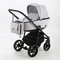 Детская коляска BeBe-Mobile Gusto 3 в 1, ткань+эко-кожа (GU23 Светло-серый - Блестки
						
					) — Фото