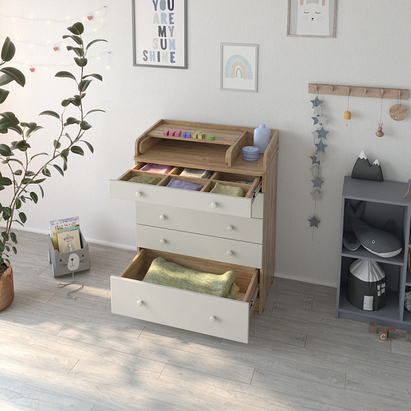 Детский комод Атон MAKS ЛДСП 800/5 с органайзером фото 5