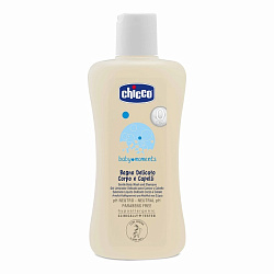 Мягкое моющее детское средство для волос и тела Chicco Baby Moments 320615022, 0 мес.+, 200 мл