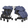 Детская прогулочная коляска для двойни Carrello Presto Duo  CRL-5506 (Oxford Blue
						
					) — Фото