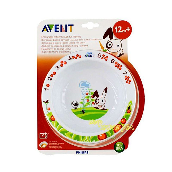 Глубокая тарелка Avent большая 12 м+ арт.SCF704/00 фото 1