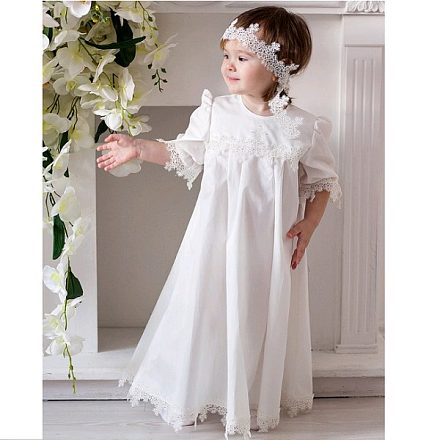 Крестильный комплект для девочки Makkaroni Kids Варвара, 2 предмета