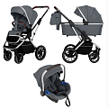 Детская коляска Carrello Aurora CRL-6502/2 3 в 1 с нерегулируемой ручкой (Iron Grey
						
					) — Фото