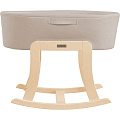 Колыбель-качалка Micuna Nacelle (Качалка Natural - Корзина Brown (тканевая) - Текстиль Beige) — Фото
