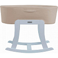 Колыбель-качалка Micuna Nacelle (Качалка White - Корзина Brown (тканевая) - Текстиль Beige) — Фото