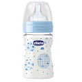 Бутылочка Chicco Well-Being Boy / Girl Чико Велл-Биинг Бой / Герл 150 мл, 0 мес.+, сил. соска, РР (310205112 Голубой) — Фото