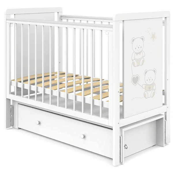 Детская кроватка Indigo Happy Friends с маятником и ящиком фото 3