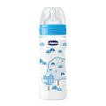 Бутылочка Chicco Well-Being Boy / Girl Чико Велл-Биинг Бой / Герл 250 мл, 2 мес.+, сил. соска, перем. поток, РР (Голубой 310205007) — Фото