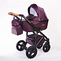 Детская коляска Nastella Martin 2 в 1, 100% эко-кожа (Dark purple Ecco
						
					) — Фото