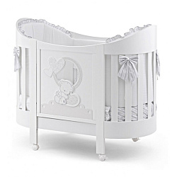 Детская кроватка Italbaby Love Oval с матрасом и комплектом белья из 4 предметов