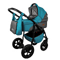 Детская коляска Ray Teresa Lux 2 в 1 (2 бирюзовый лен/графит лен
						
					) — Фото