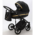 Детская коляска Adamex Rimini 2 в 1 (RI1 черный+черн.кожа+золото отделка
						
					) — Фото