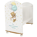 Детская кроватка Indigo My Sleepy, колесо/качалка (белый мишка
						
					) — Фото