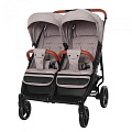 Детская прогулочная коляска для двойни Carrello Connect CRL-5502 (Cotton Beige
						
					) — Фото