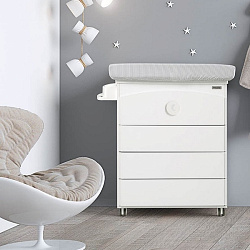 Пеленальный комод Micuna White Moon с ванночкой, с кристаллами Swarovski