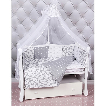 Бортик в кроватку AmaroBaby Silver, 12 подушек
