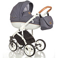 Детская коляска Roan Bass Soft 2 в 1 (Blue Cognac
						
					) — Фото