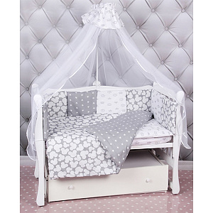 Комплект постели в кроватку AmaroBaby Silver, 18 предметов
