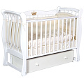 Детская кроватка Антел Luiza 3, автостенка/универсальный маятник (Белый
						
					) — Фото