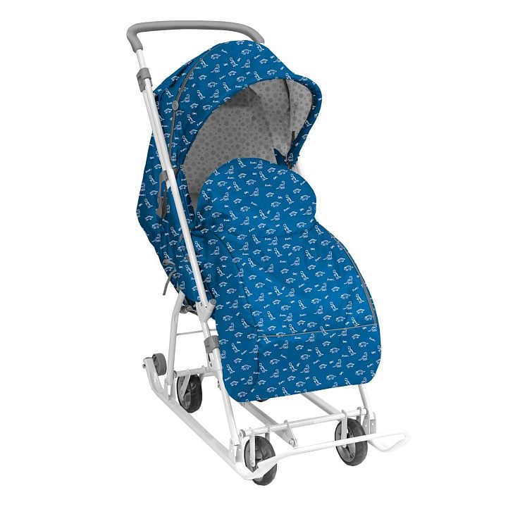 Детская прогулочная коляска Nika Kids НИКА Санки Наши Детки Динозаврики — как выглядит в жизни