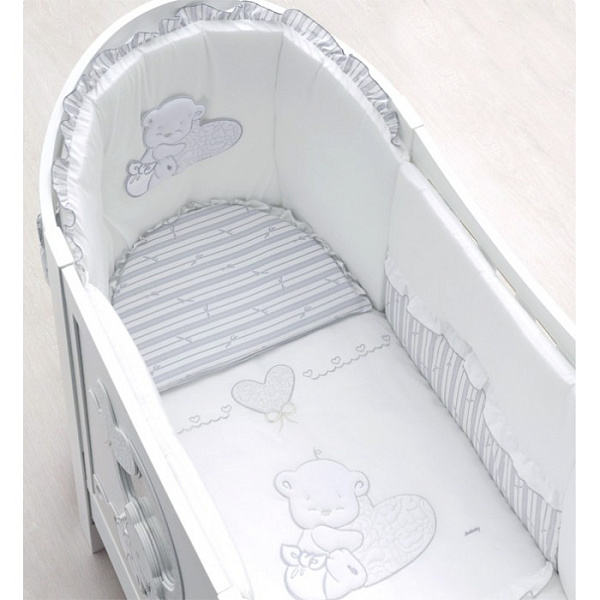 Детская кроватка Italbaby Love Oval с матрасом и комплектом белья из 4 предметов фото 2