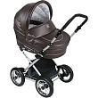 Детская коляска Jedo Classic Bartatina Elegance Alu Plus EX 2 в 1, эко-кожа, амортизация на ремнях, серебряное шасси - Фото
