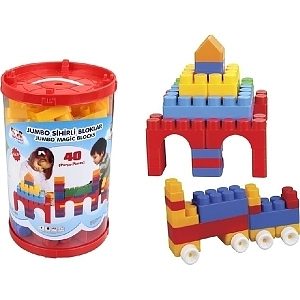 Конструктор Pilsan Jumbo 40 деталей в ведре, 03-216