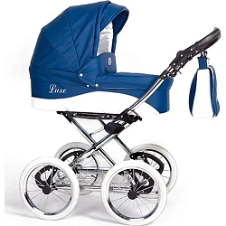 Детская коляска Nastella Luxe Eco 2 в 1, эко-кожа, шасси White
