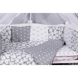 Комплект постели в кроватку AmaroBaby Silver, 15 предметов