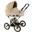 Детская коляска Jedo Classic Bartatina Alu Plus 2 в 1, ткань, амортизация на ремнях, бежевое шасси - Фото