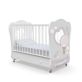 Детская кроватка Nuovita Stanzione Cute Bear Swing, поперечный маятник (Bianco/Белый
						
					) — Фото